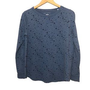 SONOMA Star Print Cotton Blend Pullover Sweatshirt Size Small